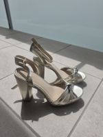 Sommer Highheels silbergold glänzend
