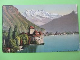 Ansichtskarte Schloss Chillon et la Dent du Midi, ca. 1900