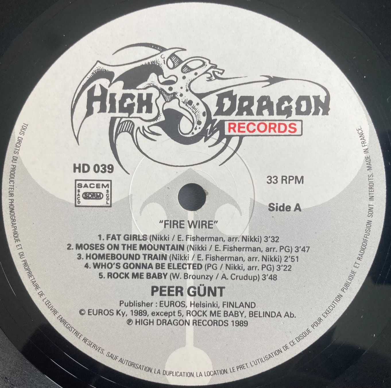 Dischi in vinile: PEER GÜNT - FIRE WIRE – Usato da Poliez-Pittet venduto da Newtown-Records 2