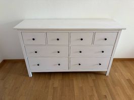 IKEA HEMNES Kommode mit 8 Schubladen, weiß gebeizt,