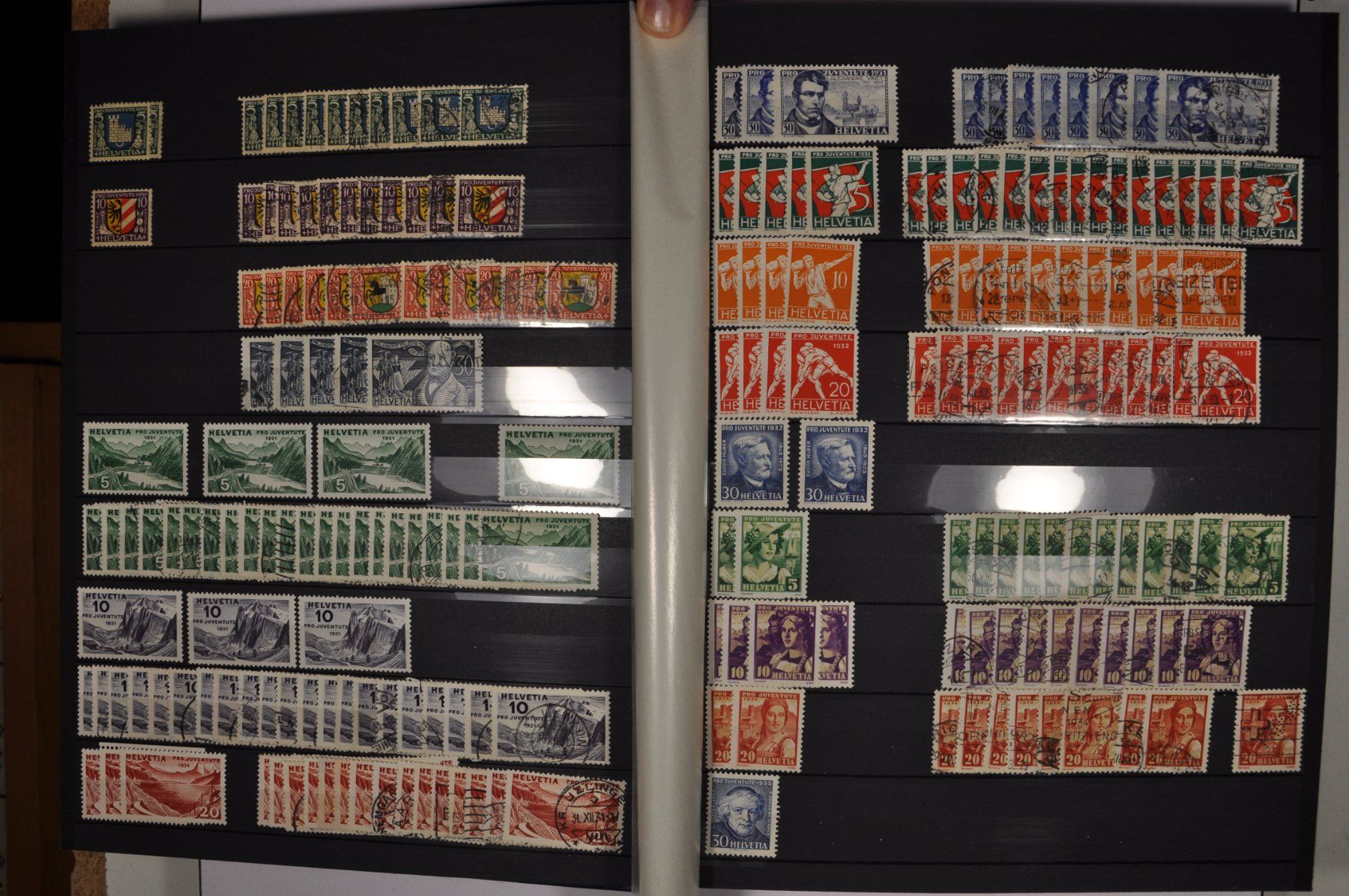 Alle Briefmarken: Lagerbuch Pro Juventute **/*/gest. ab Beginn – Gebraucht aus Wolfhalden von Zinauktion 3