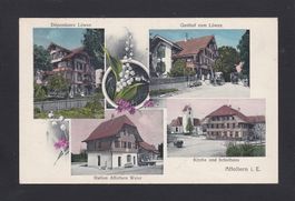AFFOLTERN i.E. Gasthof Löwen, Bahnhof, Schulhaus, 1920