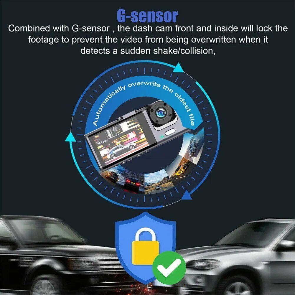 Action Cam: Auto Dashcam-Camcorder Kamera-Dvr-Recorder 3-Objektiv – Neu und originalverpackt aus Genève von Top-Trend 5