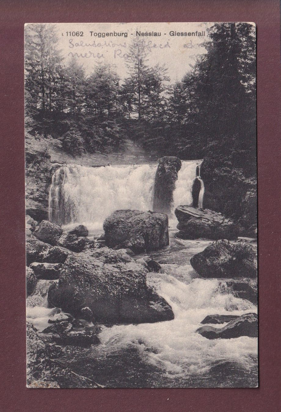 Cartoline postali: NESSLAU - Giessenfall - 1916 – Usato da Pully venduto da nicecards