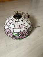 Tiffany Hängelampe Blumenmuster Glas Metall gut erhalten