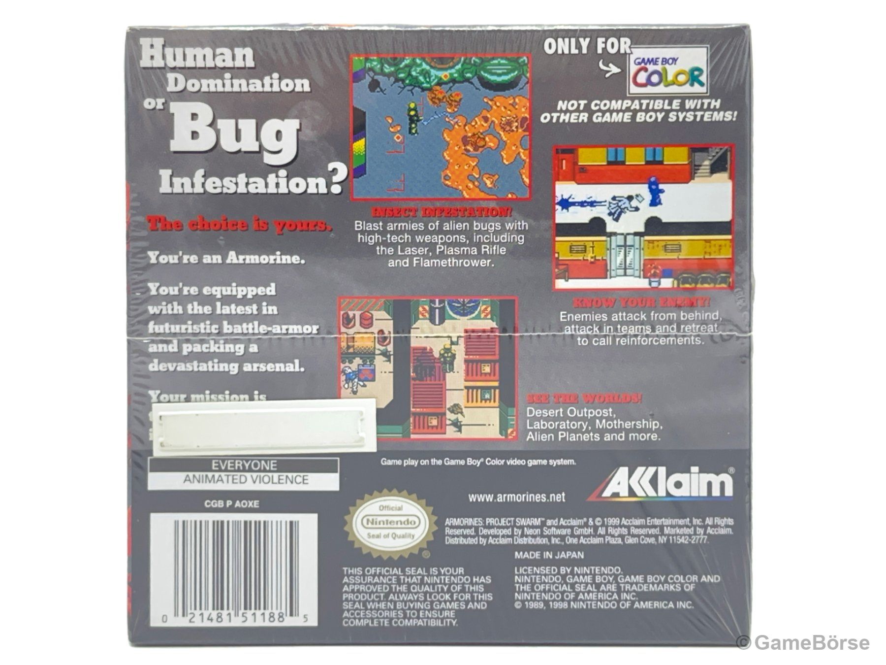 Nintendo Giochi: GBC Armorines Project SWARM OVP / CIB Sealed – Nuovo (secondo la descrizione) da Stettfurt venduto da GameBoerse 1