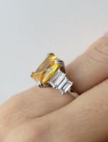 Bague élégante en argent sertie d'une citrine