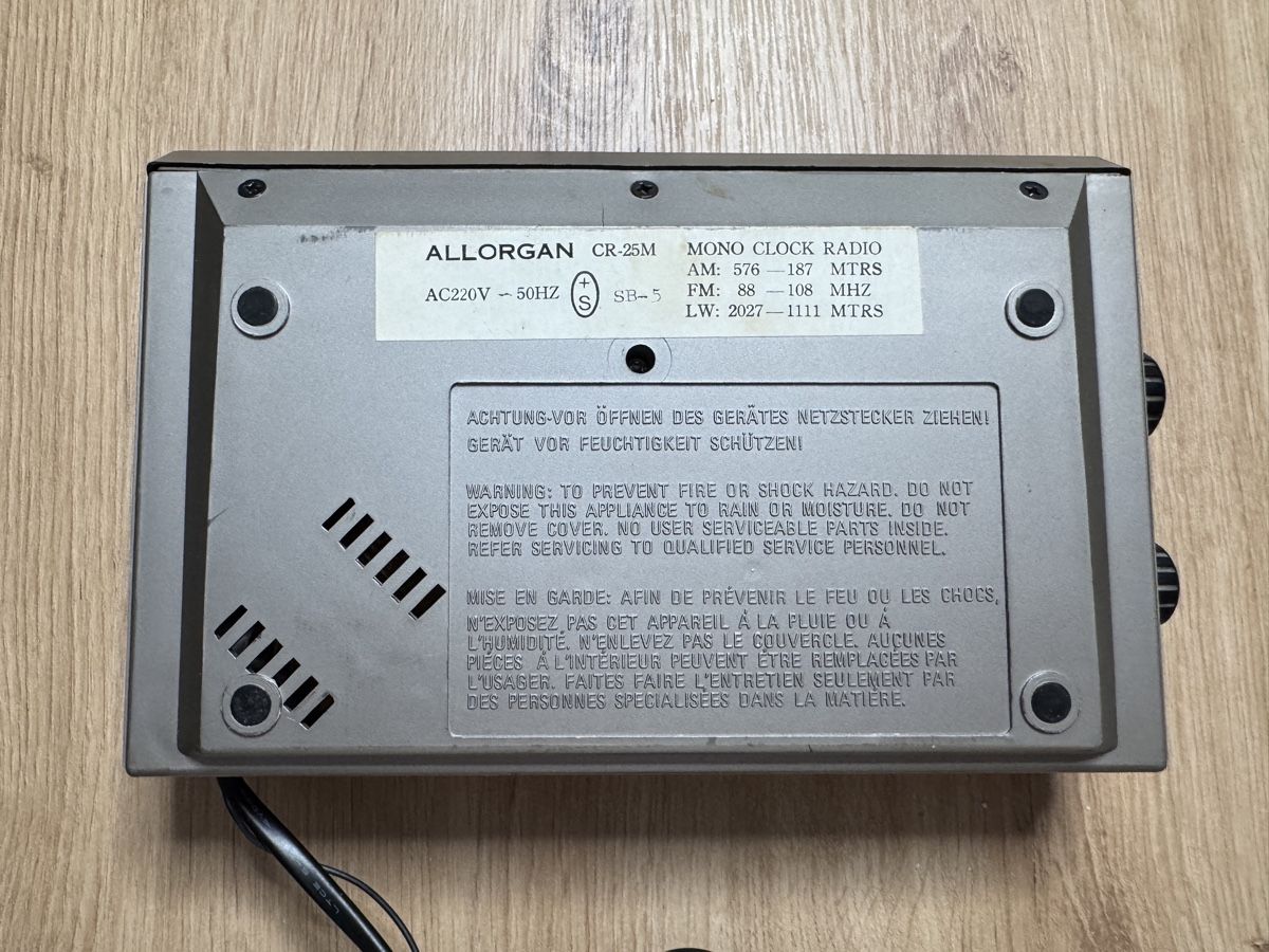 Wecker: Retro Allorgan CR-25M Radiowecker – Defekt aus Biberist von etesummer 1