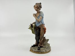 Capodimonte Porzellanfigur Schirmverkäufer, handbemalt