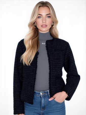 Anine Bing Tweed Blazer Gr. M blau schwarz