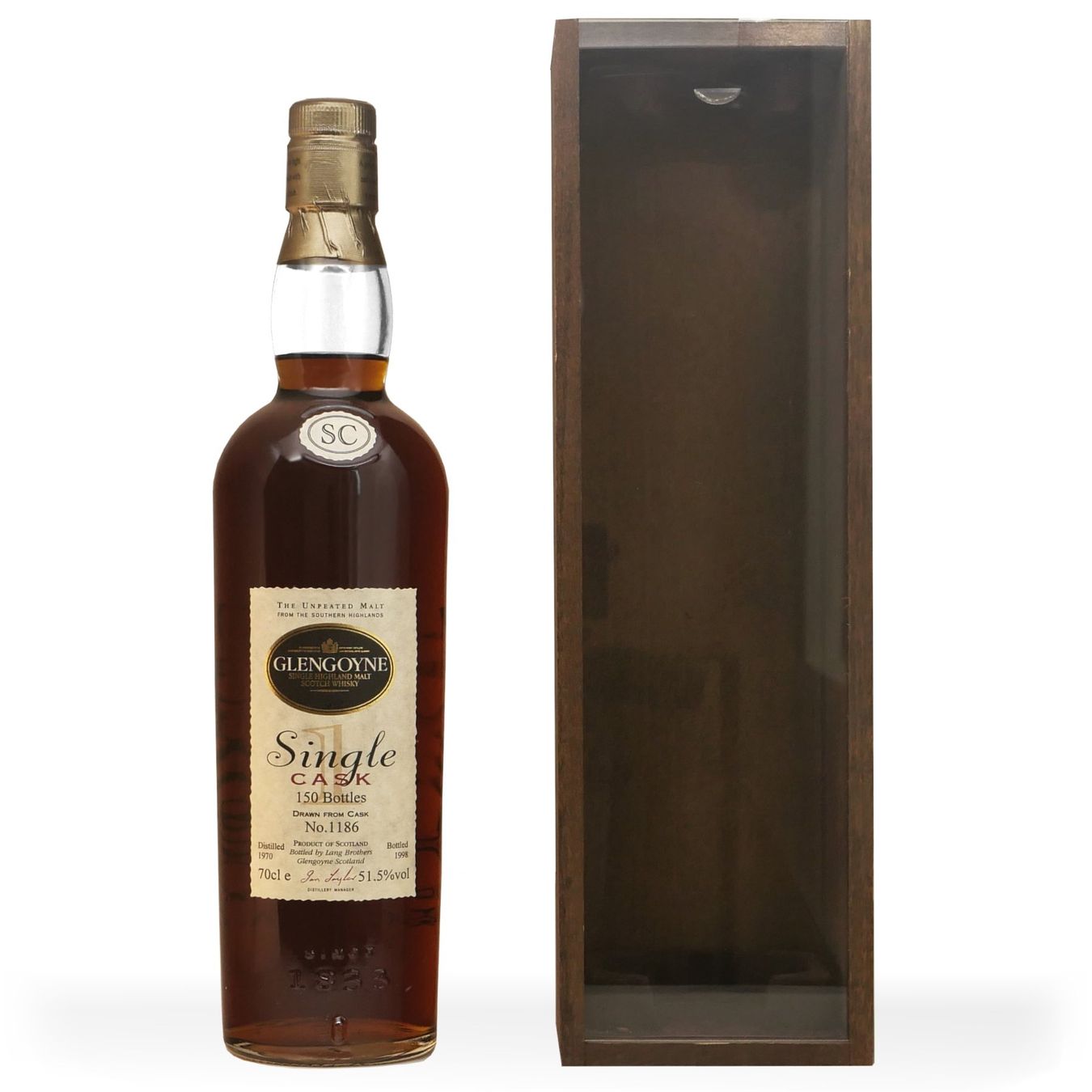 Glengoyne Bevande alcoliche: Glengoyne 1970 Single Cask 1186 Release 1998 51.5% – Nuovo (secondo la descrizione) da Wohlen AG venduto da MAXMALT