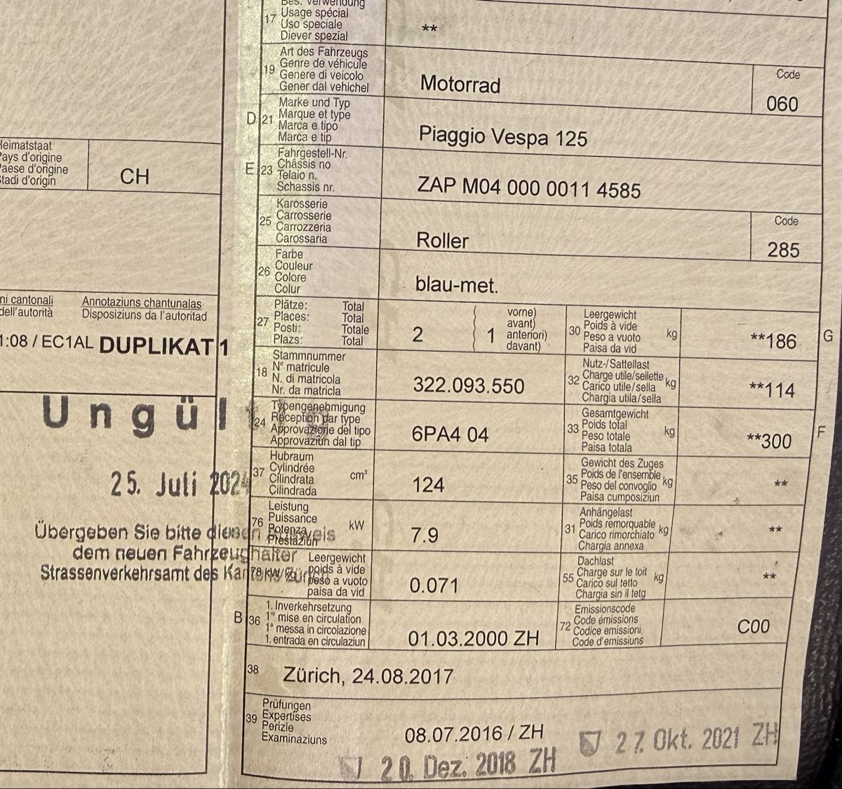 Piaggio Autres: Vespa ET4 125 – Défectueux à Küssnacht am Rigi par Rolfaebi 9