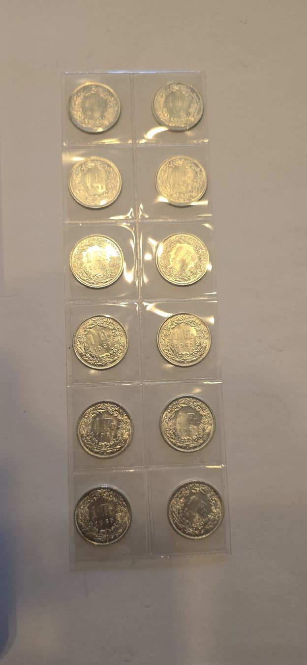 Alle Münzen: 10x pièce 1chf 1965 UNZ ab 1.- – Neu (gemäss Beschreibung) aus Fribourg von yan_z5fr