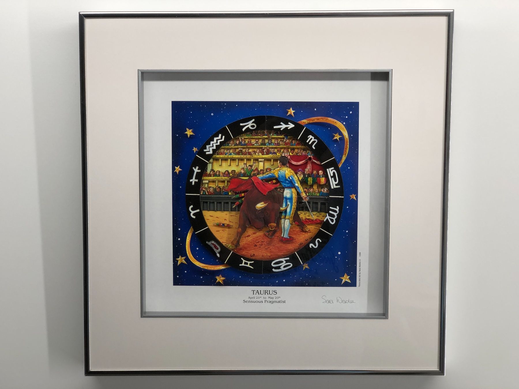 Dipinti: 3D Bild / Sternzeichen Stier / 40x40cm - Silber – Nuovo e nell'imballaggio originale da Bergdietikon venduto da Garak 1