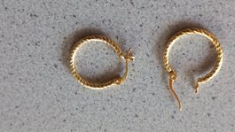 2 Creolen Silber 925 Vergoldet Ohrhänger 0,8g Stk