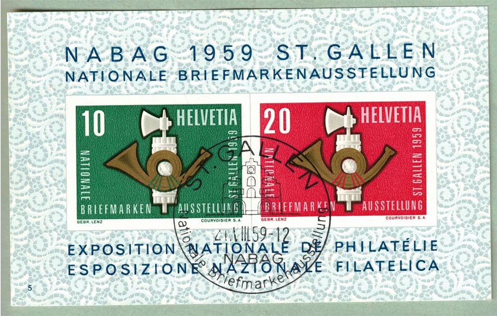 NABAG 1959 St. Gallen gestempelt SBK 10.00 (Gebraucht) in Mellingen für ...