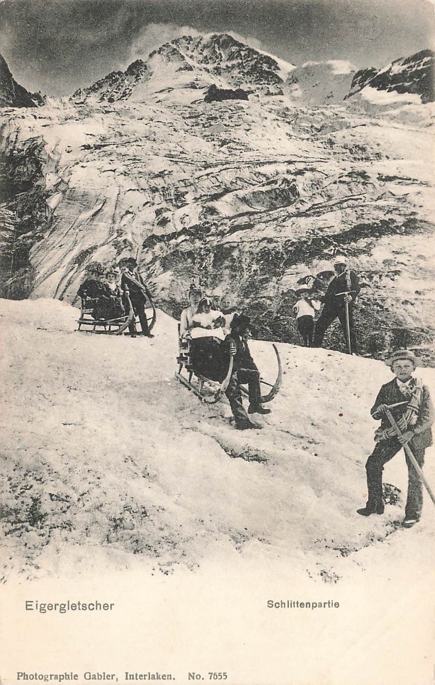 Cartoline postali: Eigergletscher Schlittenpartie – Usato da Biasca venduto da Blenio71