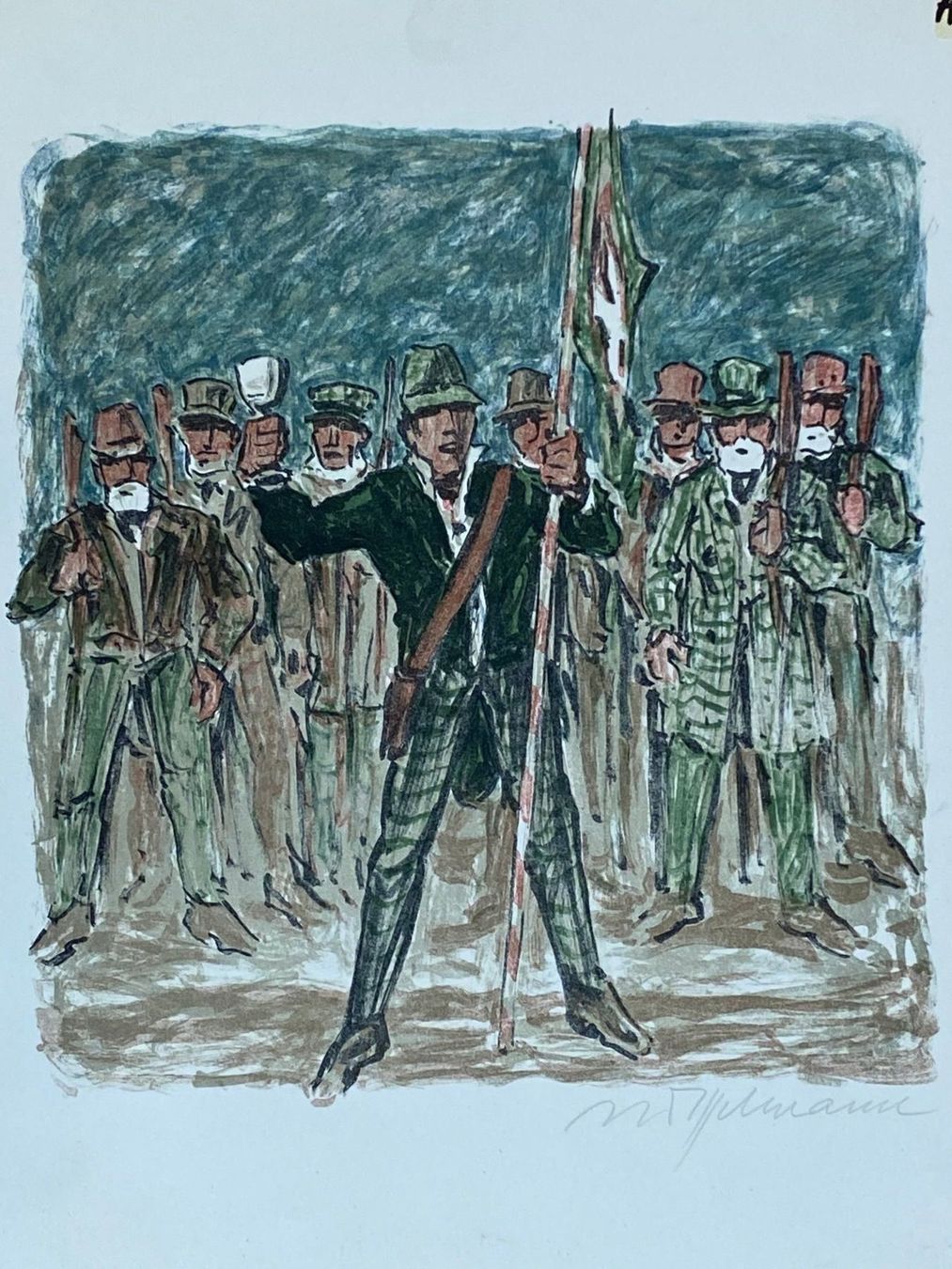 Grafica & Litografie: Alex Digelmann Lithografie original unterzeichnet Jagd – Usato da Vaduz venduto da hirschjager 1