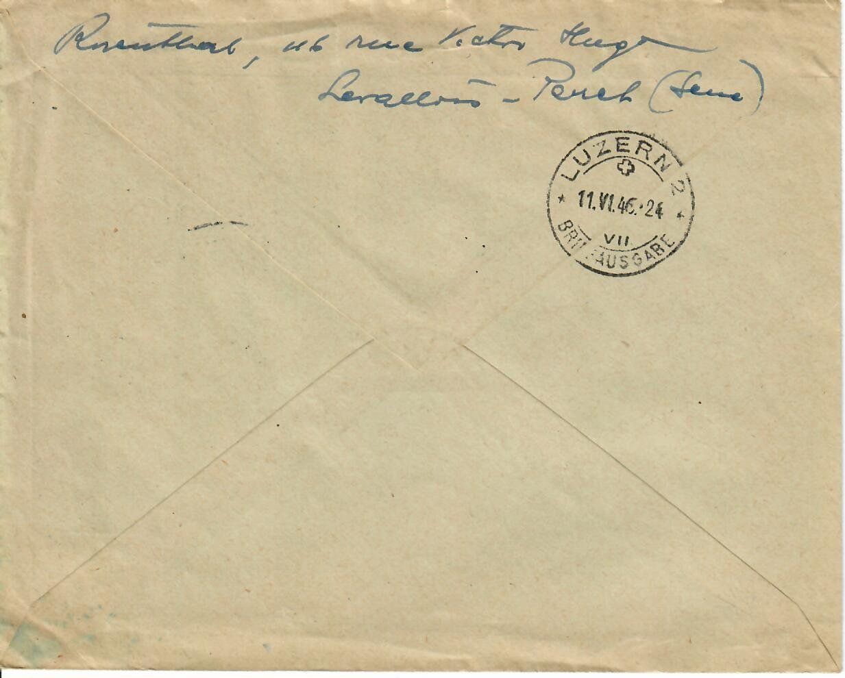 Tutti i francobolli: Brief, Frankreich  1946 – Usato da Hochdorf venduto da Ziegel-16 1