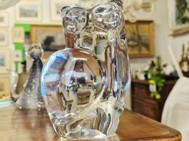 Massive Glaseule, Vintage, signiert, Top-Zustand, 15 cm hoch