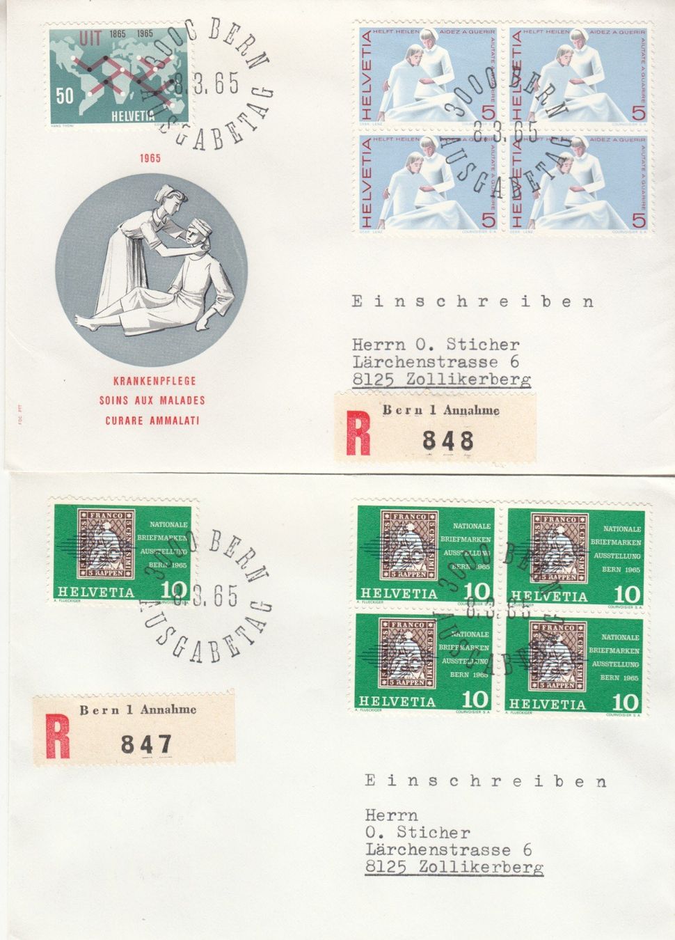 Tutti i francobolli: SBK 428 - 431 im 4er-Block FDC – Usato da Bürglen TG venduto da StampGraf 1