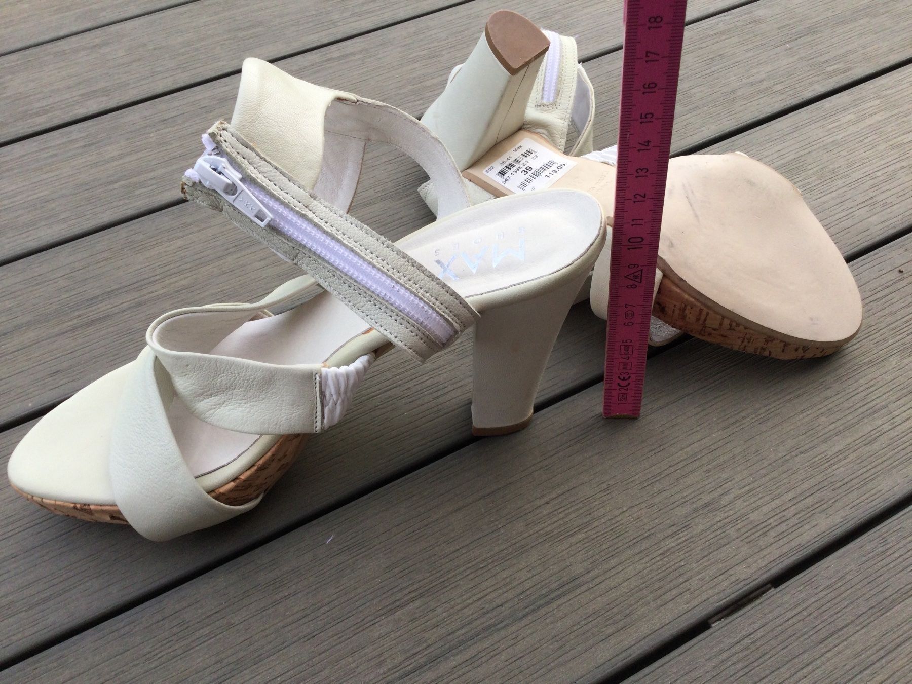 Max Mara Damenschuhe: Sandalettes compensées écru CUIR Max Mara NEUF – Neu und originalverpackt aus Agiez von chouchanelle 3