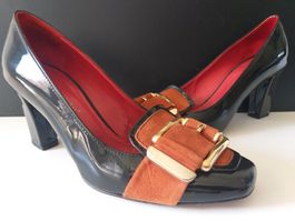 🍂🖤ENZO DI MARTINO Chaussures en cuir noir pointure 37🖤🍂