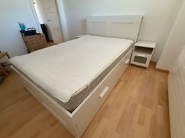 IKEA BRIMNES Bett 140 × 200  komplettes Set