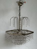 Mid-Century Chrom Kristall Deckenlampe Leuchter