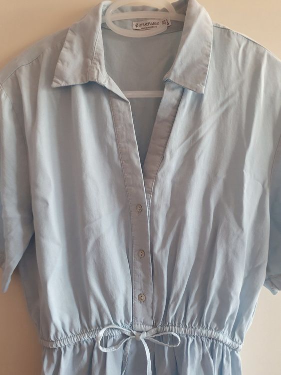 Chemise Fille Monnalisa Taille 130 - Bleu Clair Cintrée - Modèle ST817 - Occasion Très Bon état