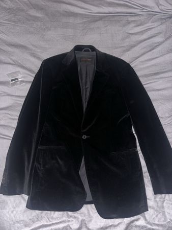 Veste de costume Bally en velours noir, taille 40, chic !