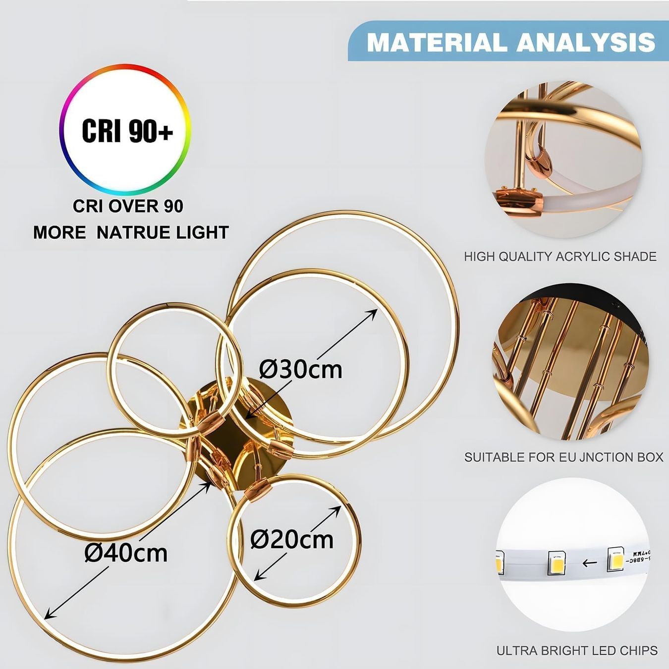 Lustres & lampes de plafonds: LED Deckenleuchte Deckenlampe Ringlampe 6 Ringe 145W dimmbar – Neuf avec emballage d'origine à Herisau par Serenco 4