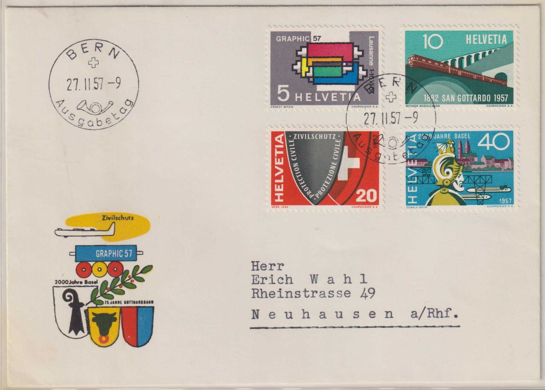 Tutti i francobolli: FDC Frei- und Werbe 1957 – Usato da Eschlikon TG venduto da PhilCon