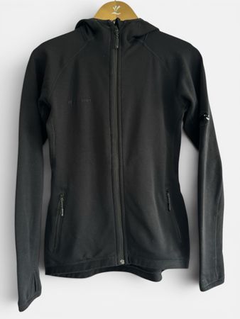 Mammut Fleece Jacke mit Kapuze, Schwarz, Grösse M, Top!