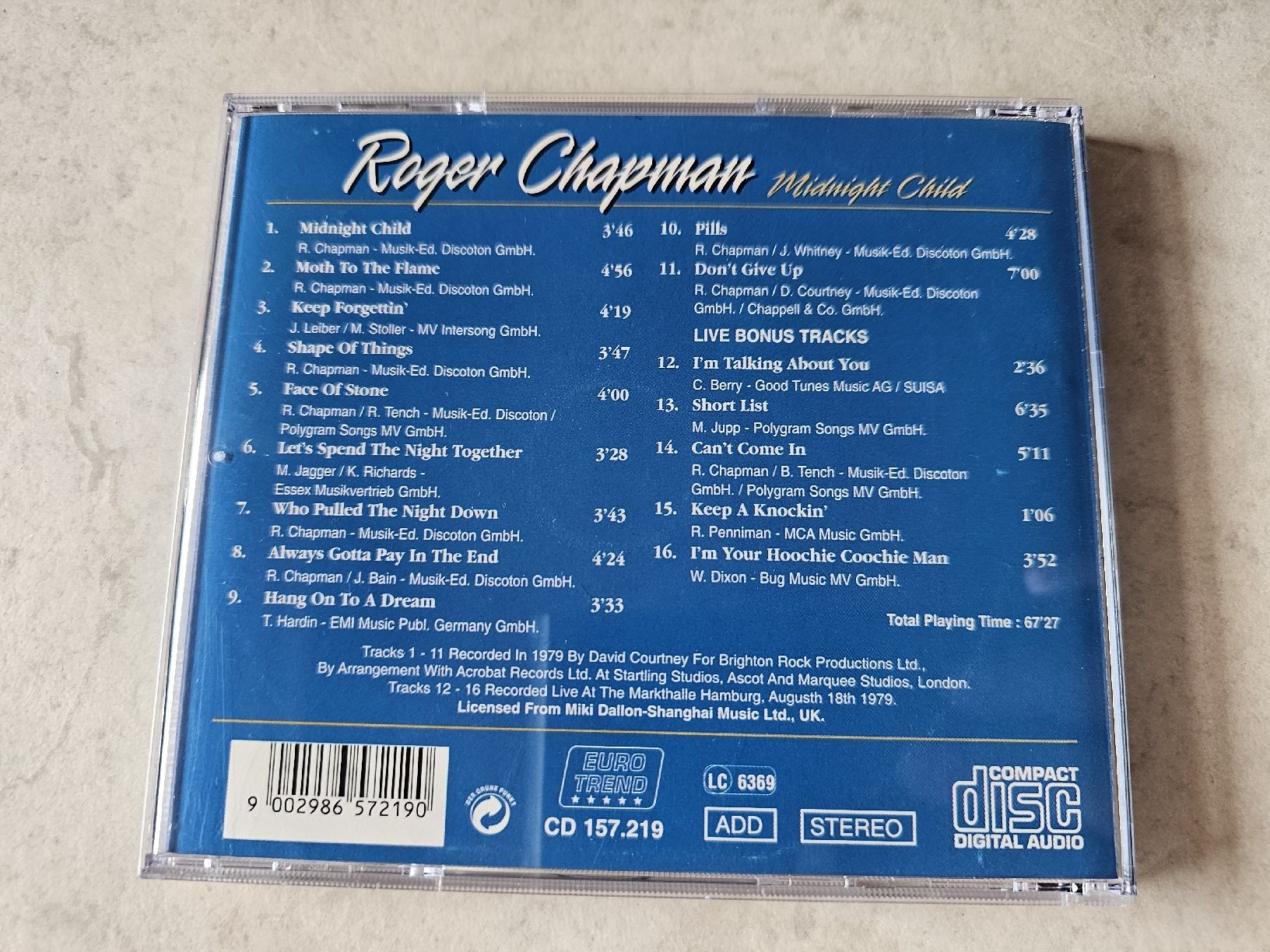 CD: Roger Chapman  -  Midnight Child – Usato da Schneisingen venduto da backstore24 1
