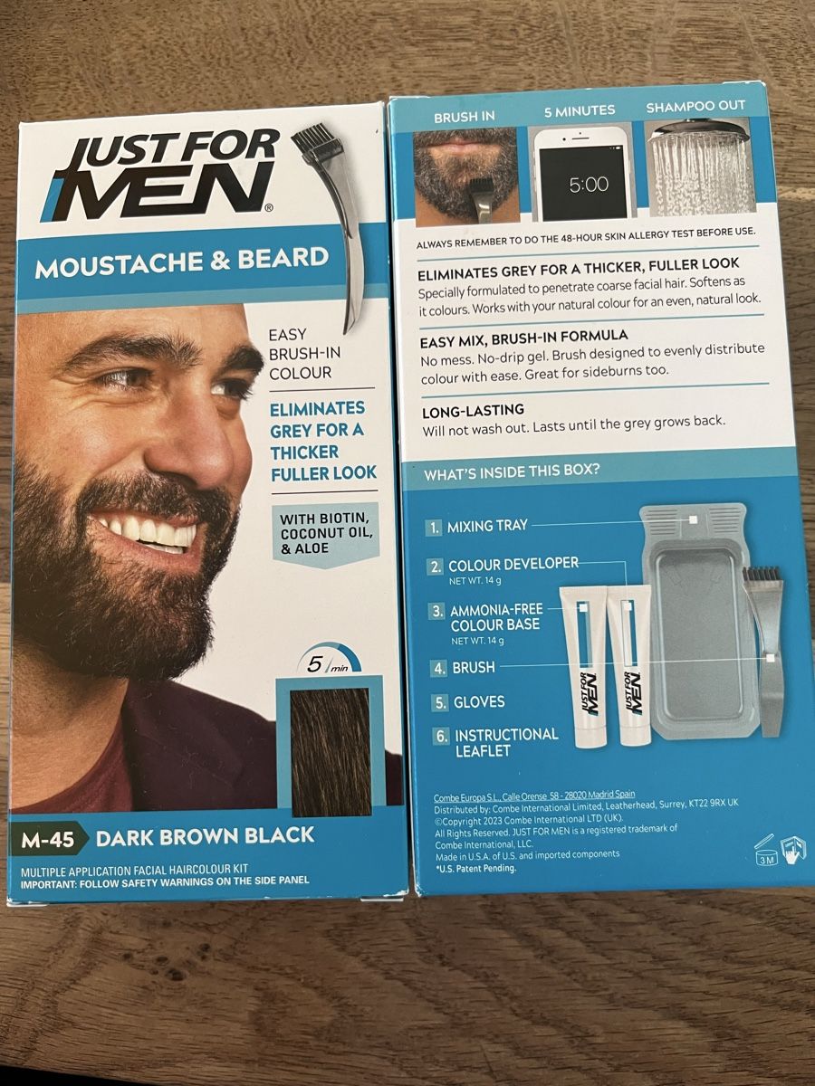 Färbemittel: JUST FOR MEN Bartfarbe M-45 Dunkelbraun Neu – Neu und originalverpackt aus Gurmels von Naniboerger21