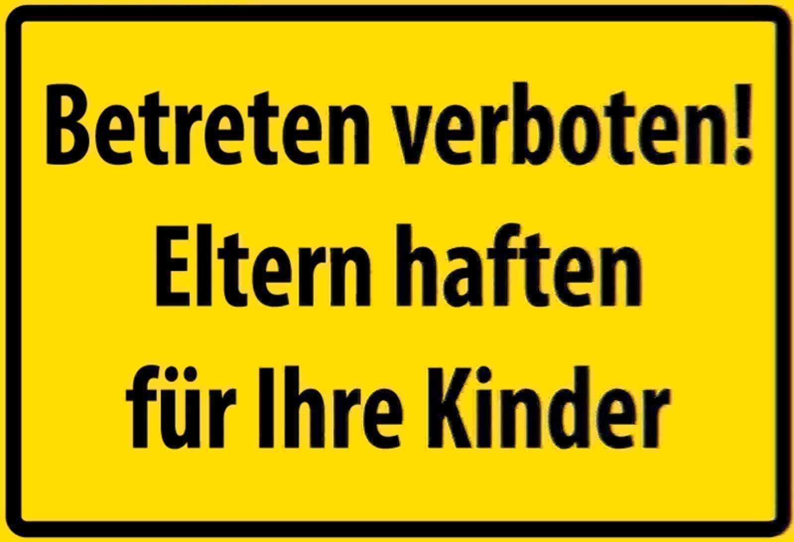 Schilder: Blechschild-BETRETEN VERBOTEN-ELTERN HAF – Neu und originalverpackt aus Rupperswil von big-one-sale