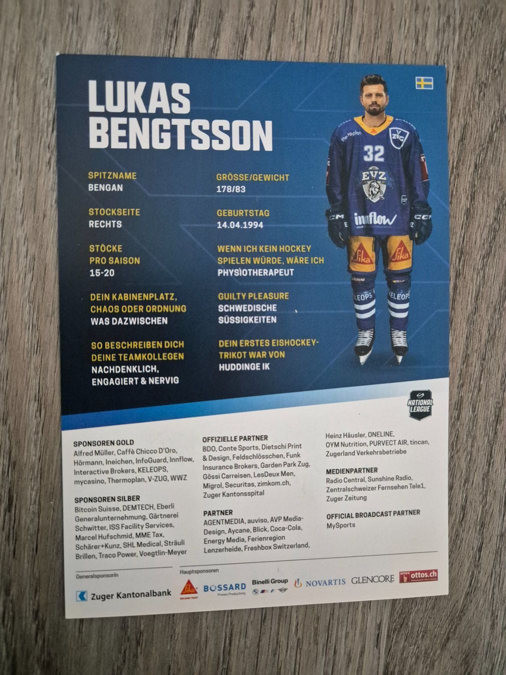Autografi: Autogrammkarte Lukas Bengtsson Originalunterschrift – Nuovo (secondo la descrizione) da Eglisau venduto da nicij79 1