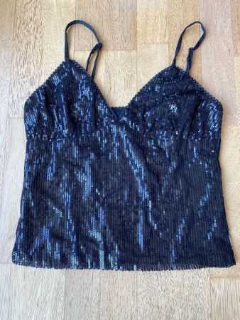 Glitzer Top von Bershka, schwarz, ideal für jede Party!