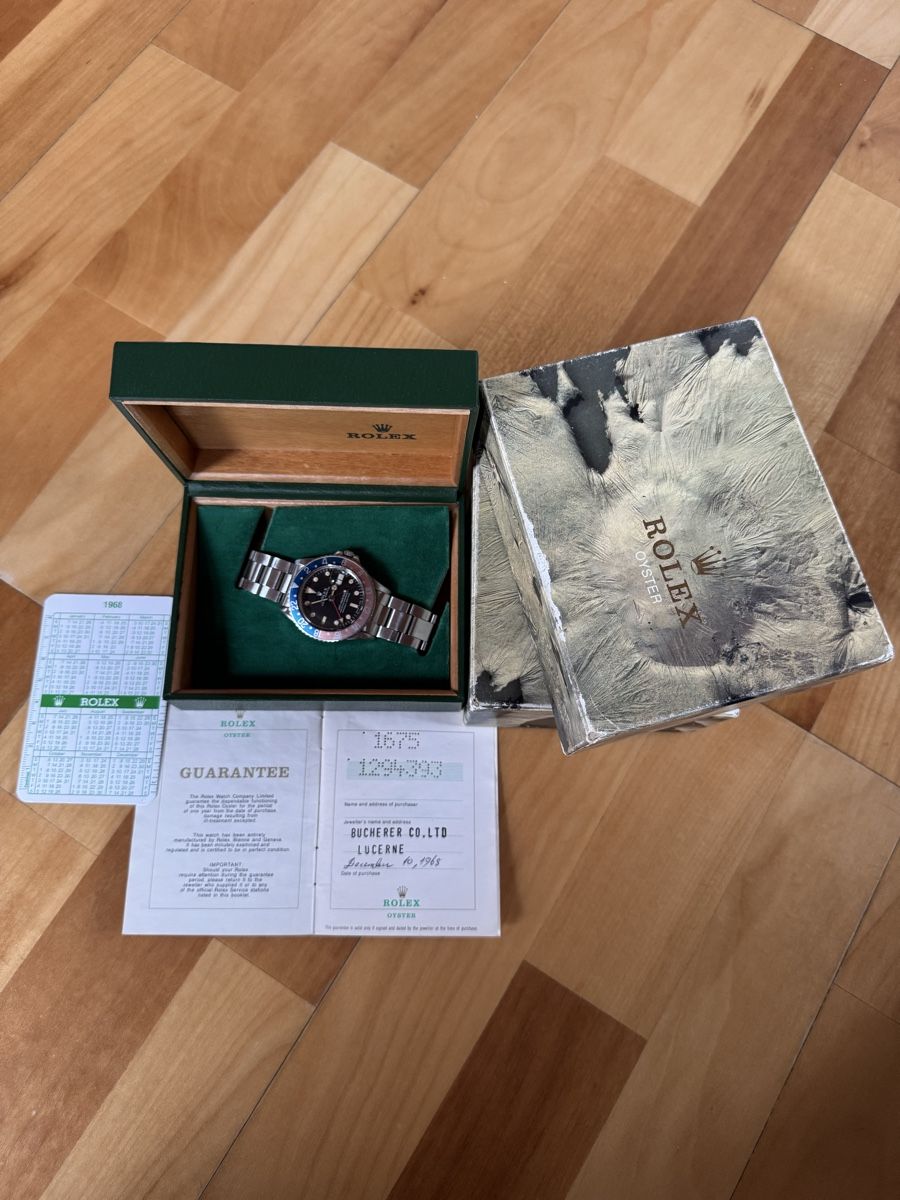 Rolex Orologi: Rolex GMT-Master PEPSI Ref. 1675 Long E aus 1968 im Fullset – Usato da Dotzigen venduto da 24SevenSwiss 1