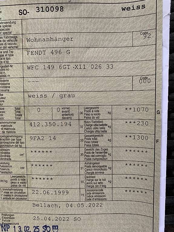 Camping Fahrzeuge: Wohnwagen Fendt – Gebraucht aus Flumenthal von Lema3 4