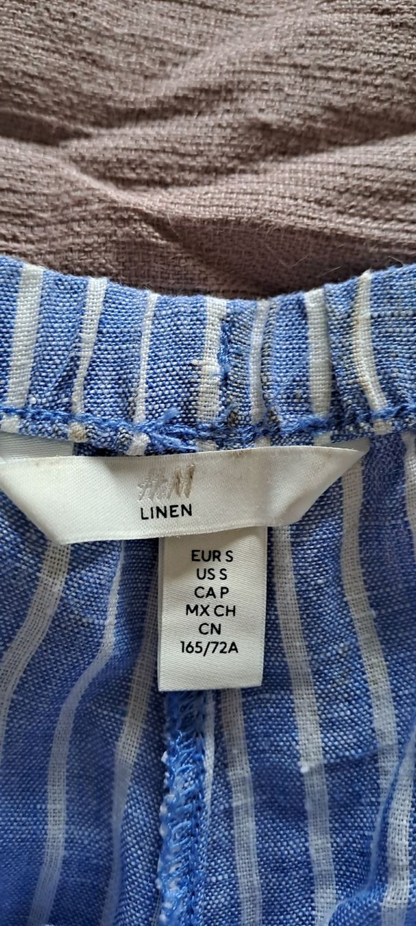 Pantaloni: Leinenshorts blau-weiss gestreift – Usato da Düdingen venduto da Anthelia 2