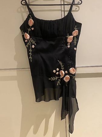Laura Scott Damen Top Gr. 38 Schwarz mit Blumen 