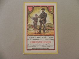 Ehrenmeldung Kt. Schützenfest Tir Pfäffikon SZ 1923 Medaille