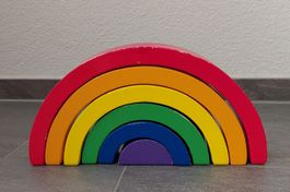 Regenbogen aus Holz, 6 Teile