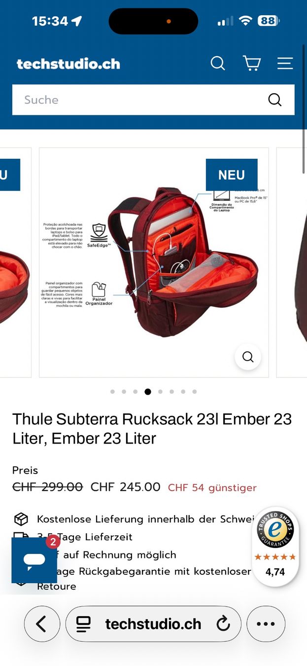 Rucksäcke: Rucksack Thule Subterra 30l - NEU – Neu (gemäss Beschreibung) aus Madetswil von Steppenwolf. 7