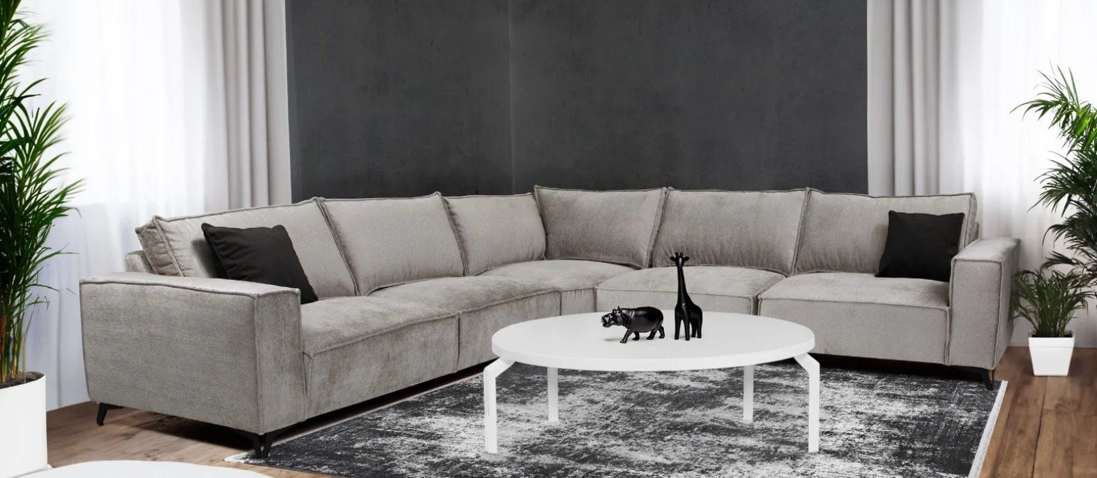 Divani: XL ECKSOFA SAMTVELOUR BEIGE   WINTER SALE% – Nuovo e nell'imballaggio originale da Recherswil venduto da Moebel_Outlet
