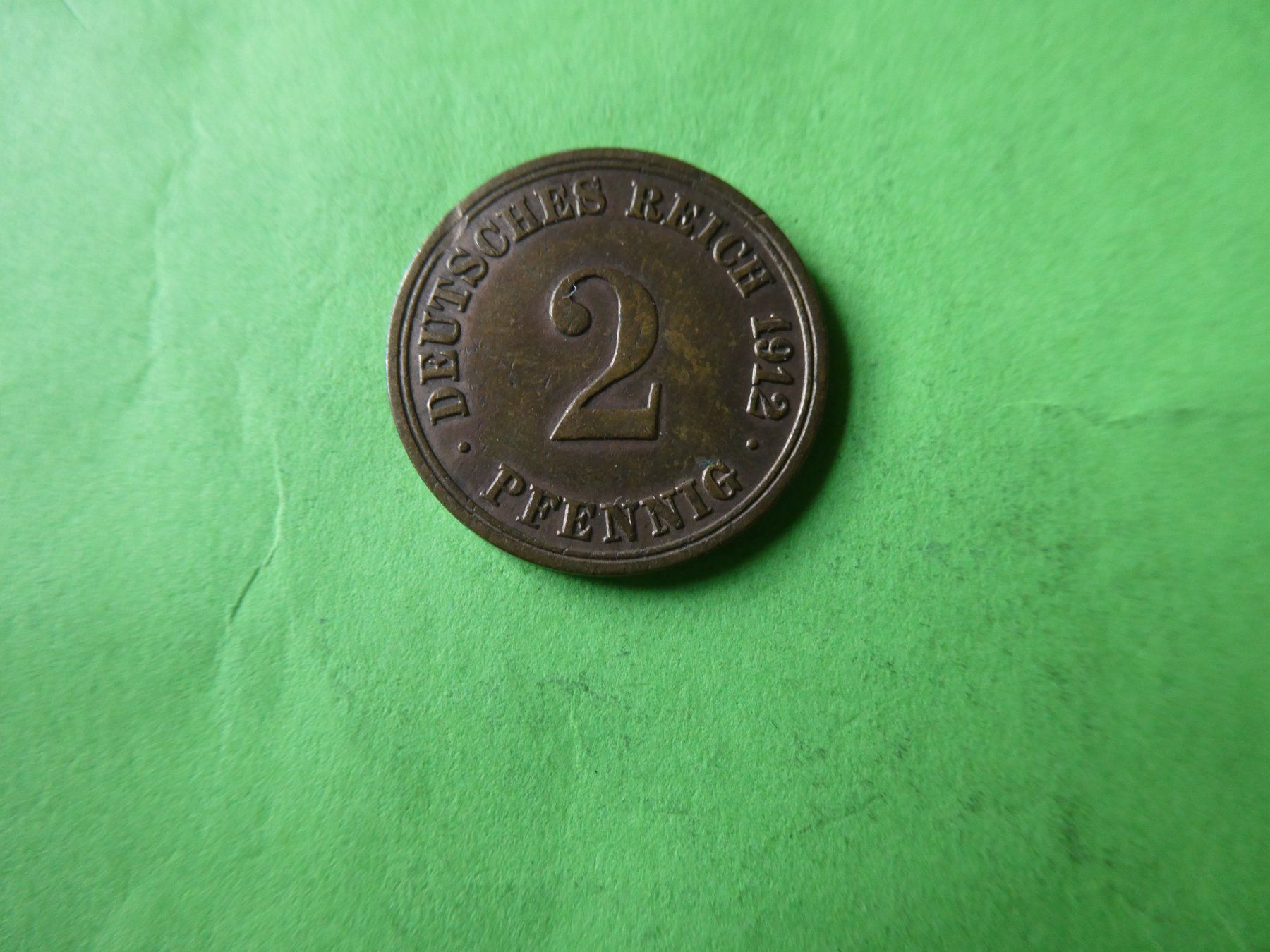 Tutti le monete: Dt. Reich 1912 A, 2 Pfennig – Usato da Hinterforst venduto da Rohusri