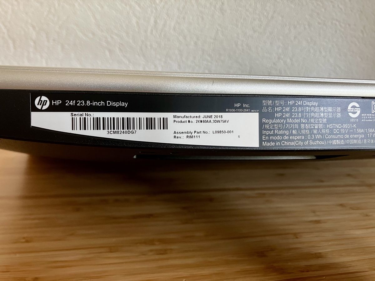 Monitor: HP 24f Monitor – Usato da Winterthur venduto da Aebse 3