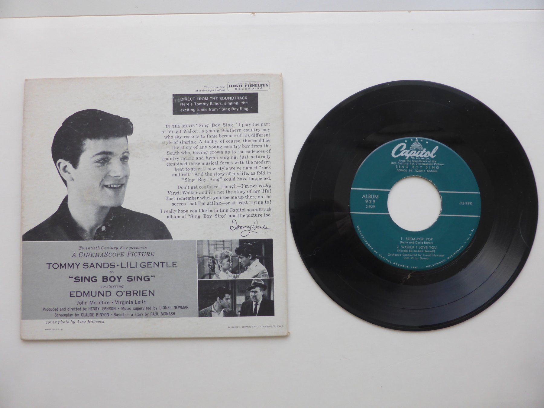 Dischi in vinile: VINYL SINGLE  EP  TOMMY SANDS – Usato da Küssnacht am Rigi venduto da Mondkinder 1